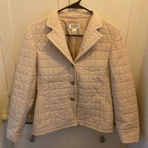 Talbots petite quilted coat in off white